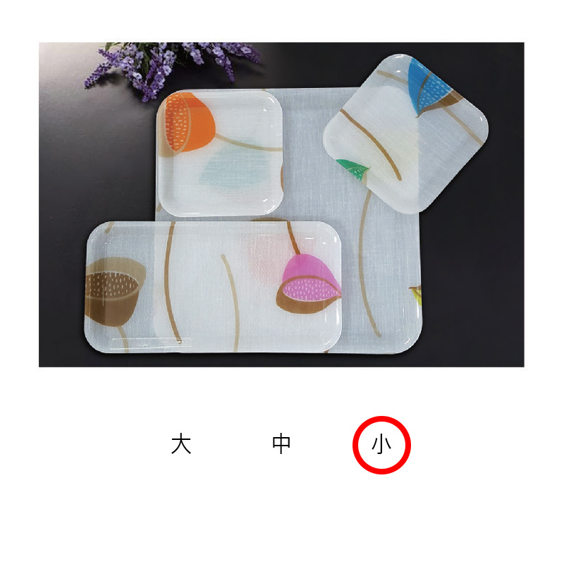 아크릴 연실 정사각쟁반 小