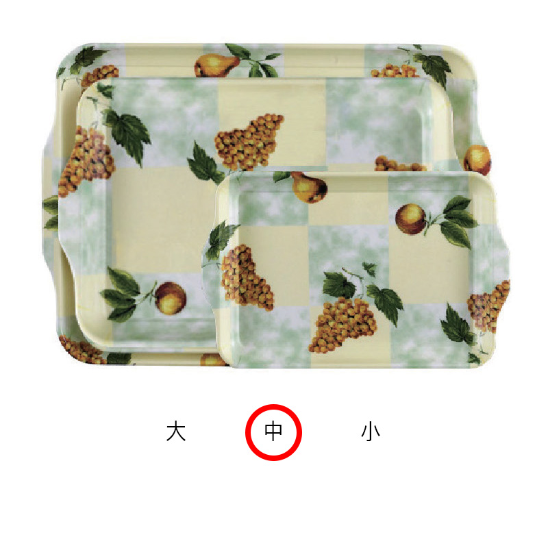 K멜라민쟁반(바둑포도) 中
