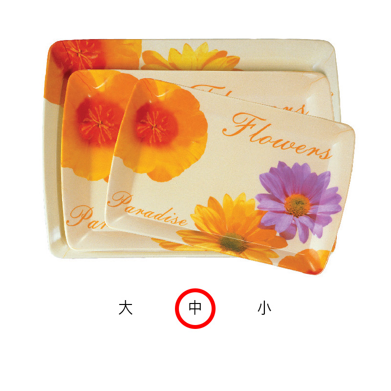 웨이브 멜라민쟁반(국화) 中
