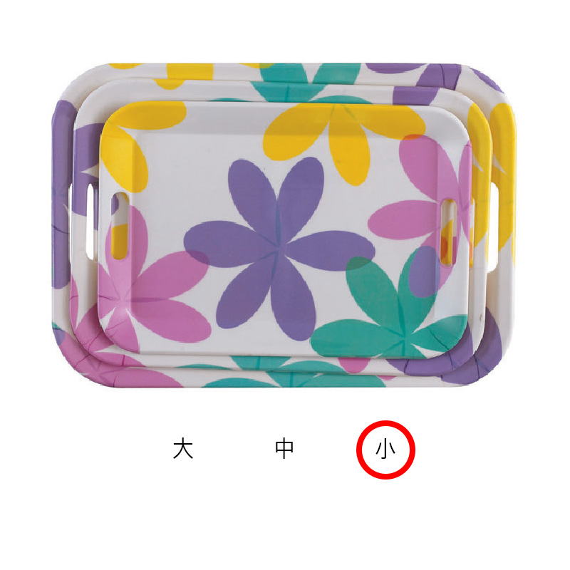 손잡이 멜라민쟁반(꽃잎) 小