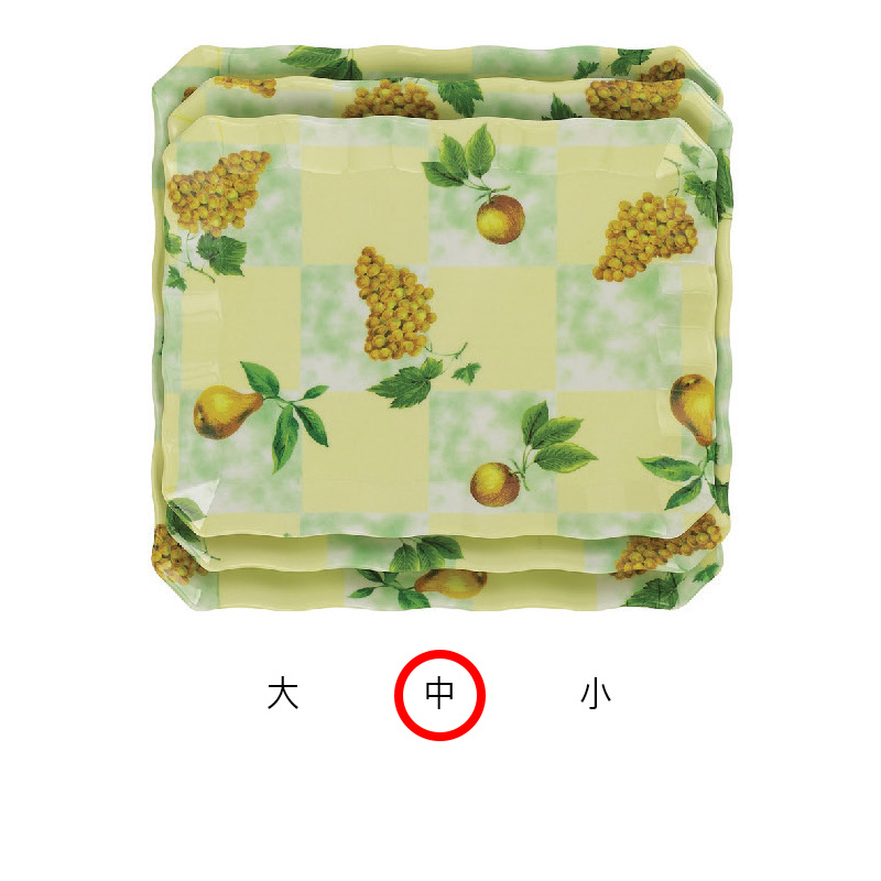 신파도 멜라민쟁반(바둑포도) 中