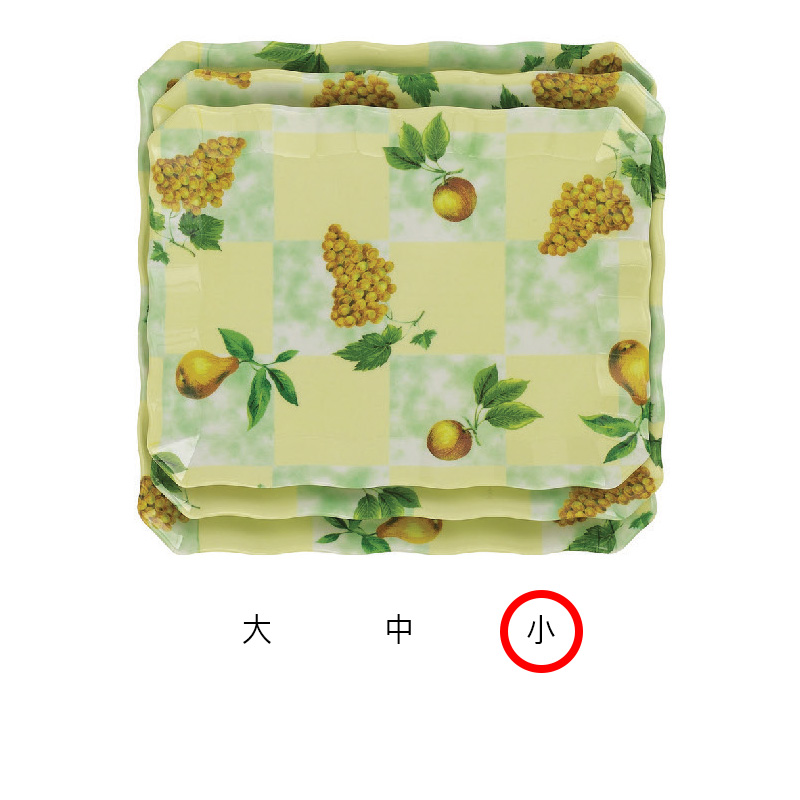 신파도 멜라민쟁반(바둑포도) 小