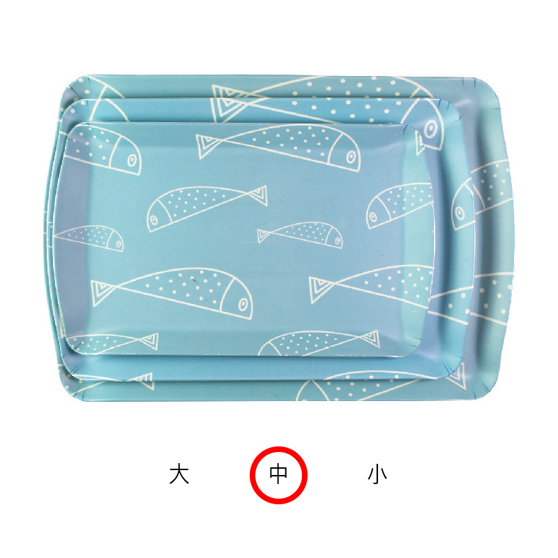 무광멜라민 웨이브쟁반 (물고기) 中