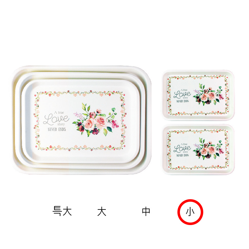 무광멜라민 직쟁반(장미) 小