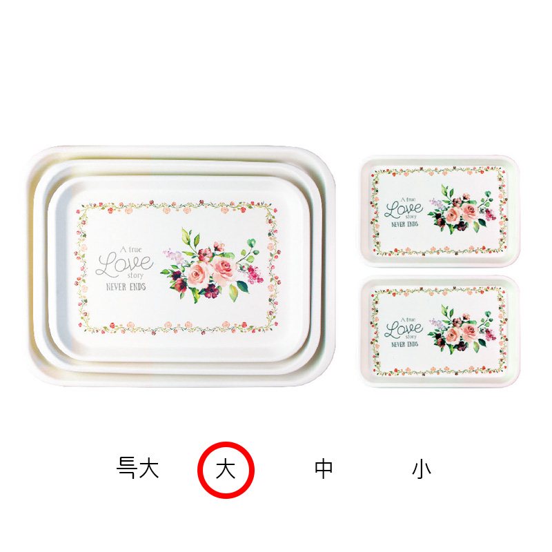 무광멜라민 직쟁반(장미) 大