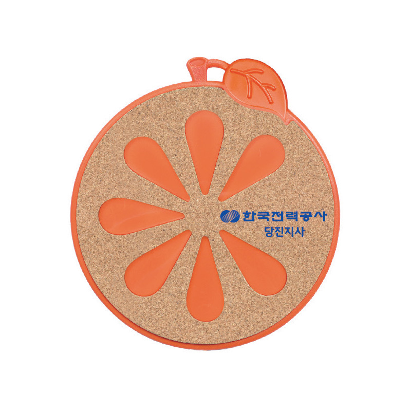 오렌지 콜크 냄비받침