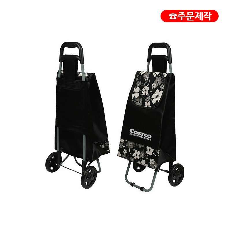 검정 꽃무늬 쇼핑 캐리어