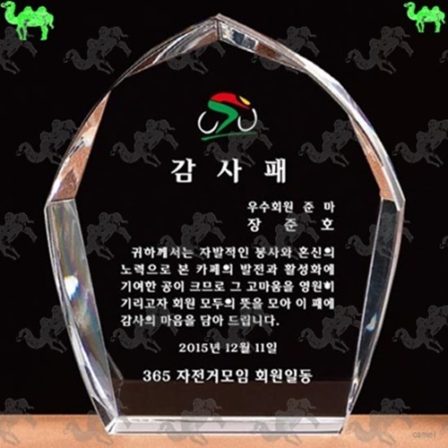 감사패 크리스탈문진 1612